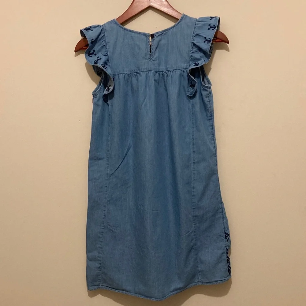 Crown & Ivy Blue Kids Dress with Embroidery in great preowned condition Sz16